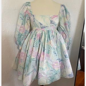 Selkie Floral puff dress